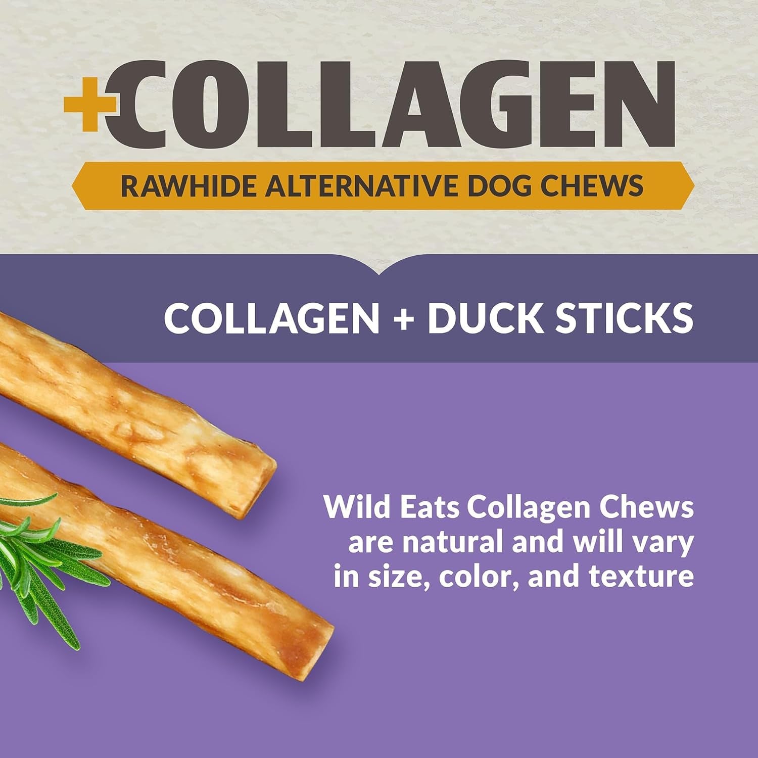 Wild Eats Real Duck Collagen Bully Sticks for Dogs (25 Pack,5 Inch) Long Lasting Dog Chews No Hide Dog Treat Bully Stick Alternative, Rawhide Free, Grain Free, High Protein