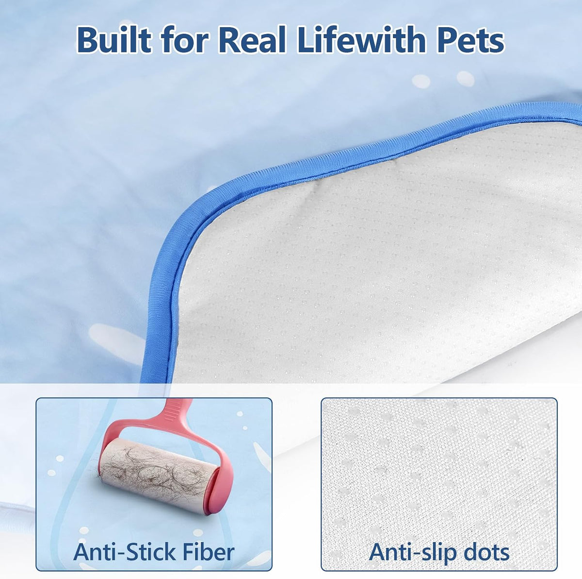 RIOGOO Dog Cooling Mat,Washable Cool Mat for Dogs,Self Cooling Pads for Dogs Cats,Cool Fabric & Internal Cooling Pad (Large, Seashell Style)