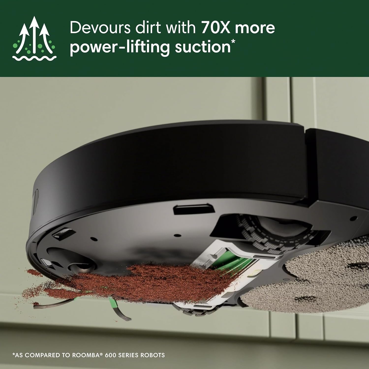 Irobot Roomba plus 405 (G181) 2In1 Vacuum & Mop Robot with Autowash Dock - Dual Spinning, Smart & Fast Mapping, Ideal for Pet Hair, Self-Empties 75 Days, Intense Suction, Pad Washing & Drying