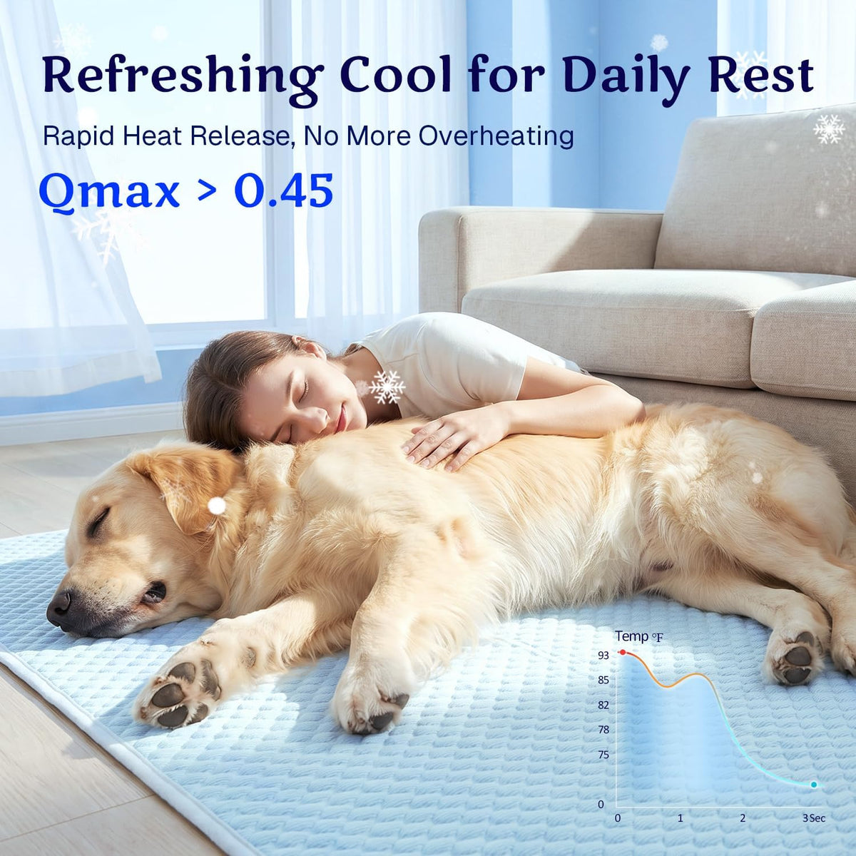 Mora Pets Dog Cooling Mat Instant Pet Cooling Pad Bed for Extra Large Dogs