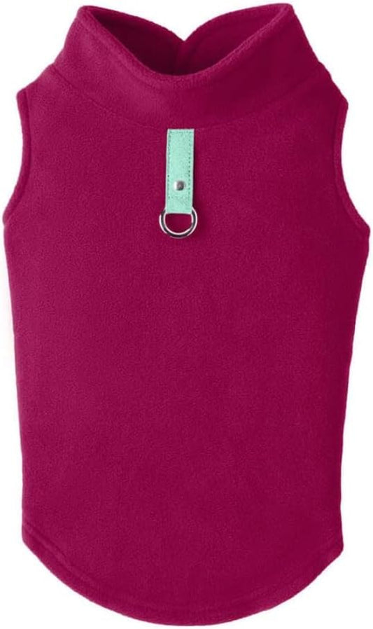 Gooby Fleece Vest Dog Sweater, Fuchsia, Medium