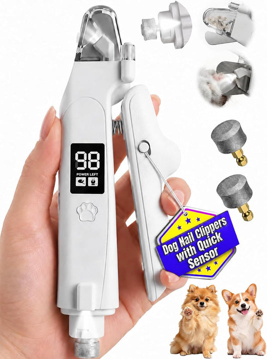 Dog Nail Clippers with Light, Dog Cat 2-In-1 Nail Clipper & Grinder Trimmer