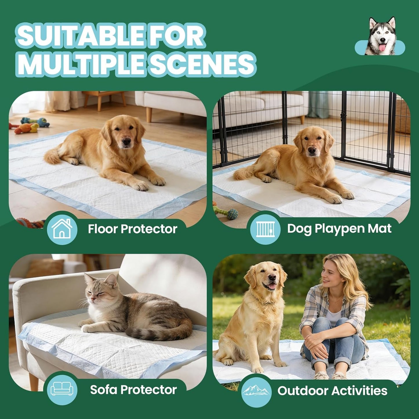 IMMCUTE 50 Pack Dog Pee Pads, 30"X36" Great Value Puppy Pads XL, Pee Pads for Dogs Cats Extra Large, Wee Wee Pads for Potty Training, Disposable Pet Pads Super Absorbent & Leak-Proof