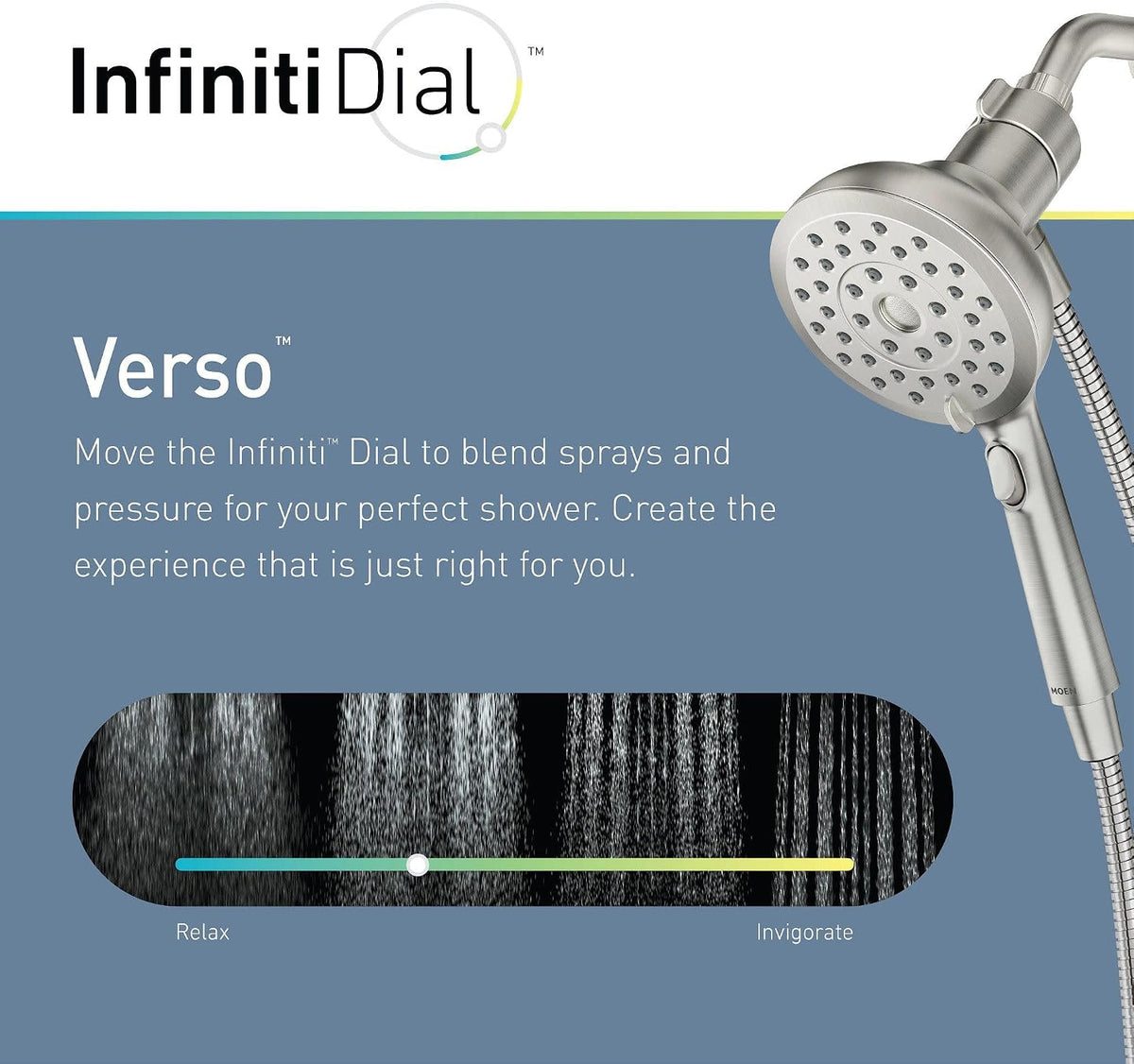 Moen Verso Handshower, Detachable round Shower Head with Magnetix Docking System, 60" Hose, Spot Resist Brushed Nickel, 220H2SRN