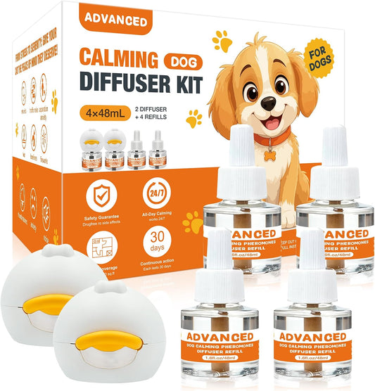 Dog Calming Diffuser 6 in 1 Kit (2 Plug In+4 Pack 48Ml Refill)