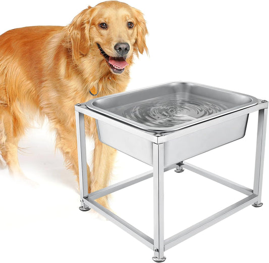 MEWTOGO 2 Gallons Large Elevated Dog Water Bowl, Relief Joint Pressure