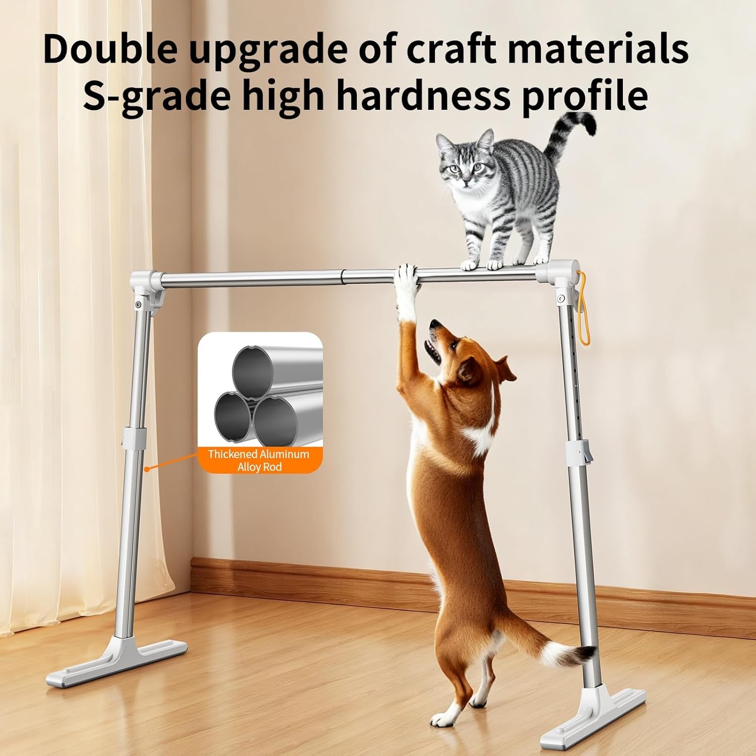 Foldable & Adjustable Dog Closet,Portable Clothing Rack for Pet/Dog Organization and Storage/Cat Clothing Rack,Space-Saving Alloy Mini Drying Rack,(20.4-35.4In Width, 17.3-26.7In Height)