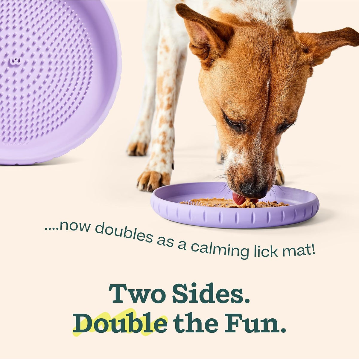 WOOF Fly N' Feed Flying Disc & Lick Mat Dog Toy - Lavender