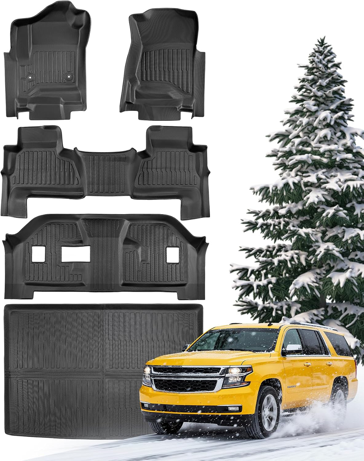 Floor Mats & Cargo Liner for Chevy Suburban/Gmc Yukon XL 2015-2020 8 Seats