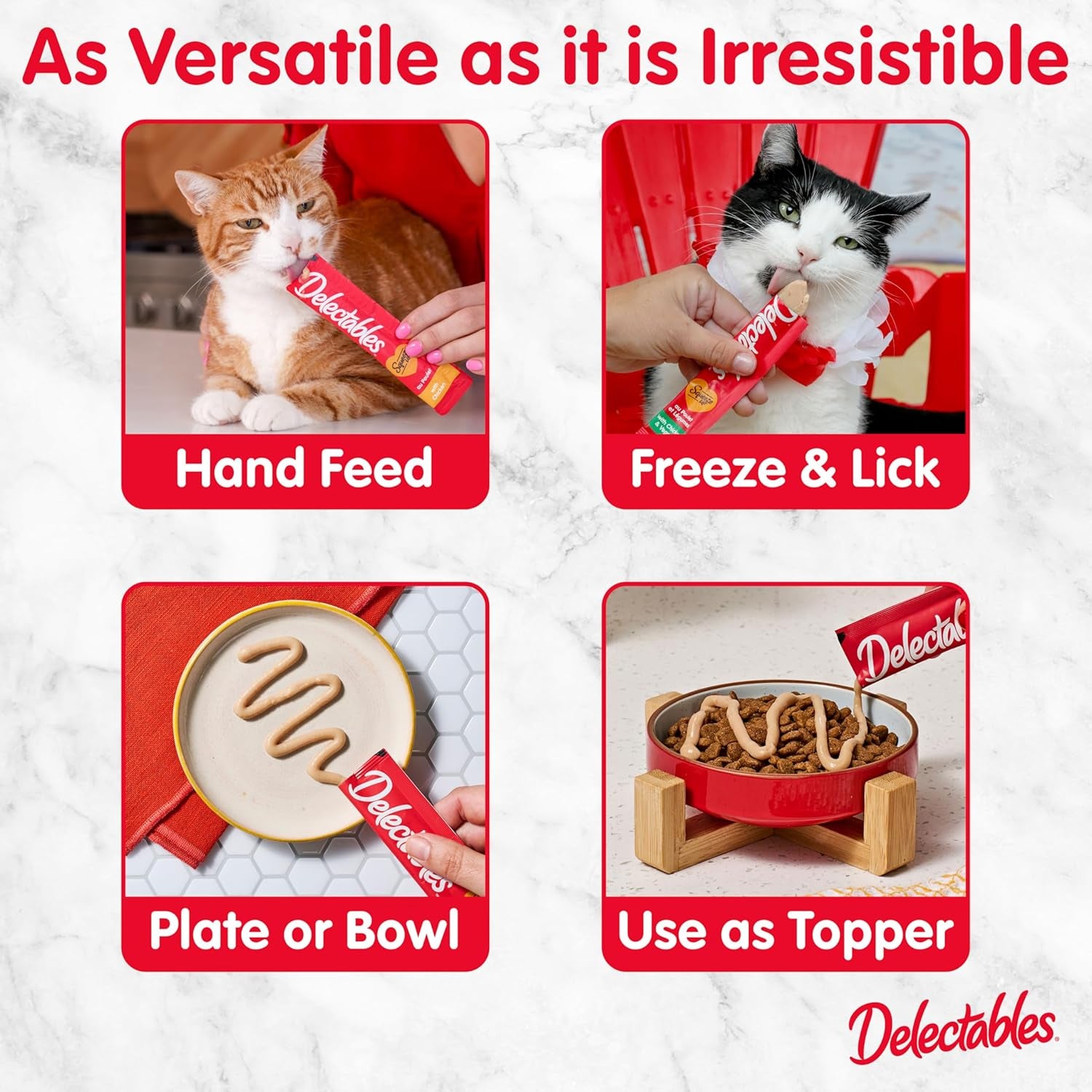 Delectables Squeeze up Creamy Squeezable Puree, Lickable Wet Cat Treats, Grain Free, No Added Fillers, No By-Products, No Added Preservatives, 0.5 Ounces Tube Chicken Flavor, 32 Tubes Total