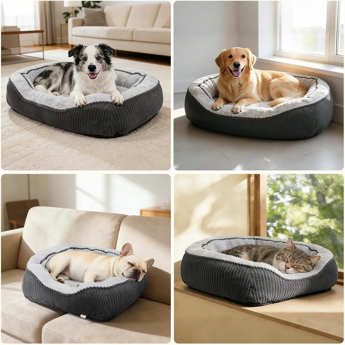 Washable Dog Bed Medium Size Dogs, Orthopedic Pet Bed