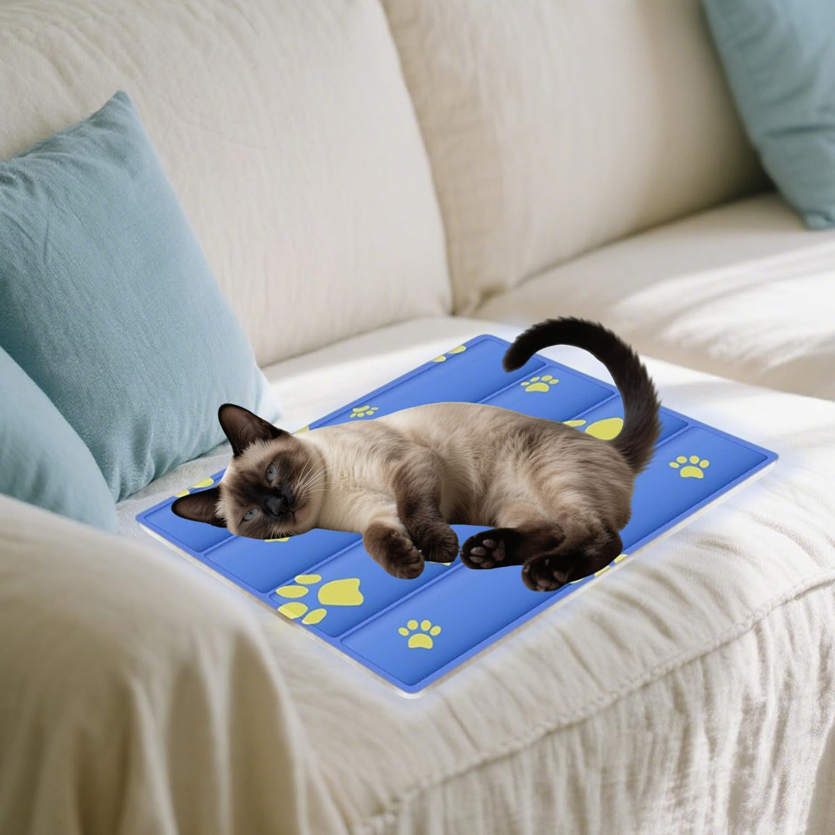 Cooling Dog Bed, Premium Pet Cooling Mat Waterproof & Scratch-Resistant, Non-Slip Summer Essential for Dogs Cats, Foldable Cooling Pad for Indoor Outdoor Travel(S 20''*16'')