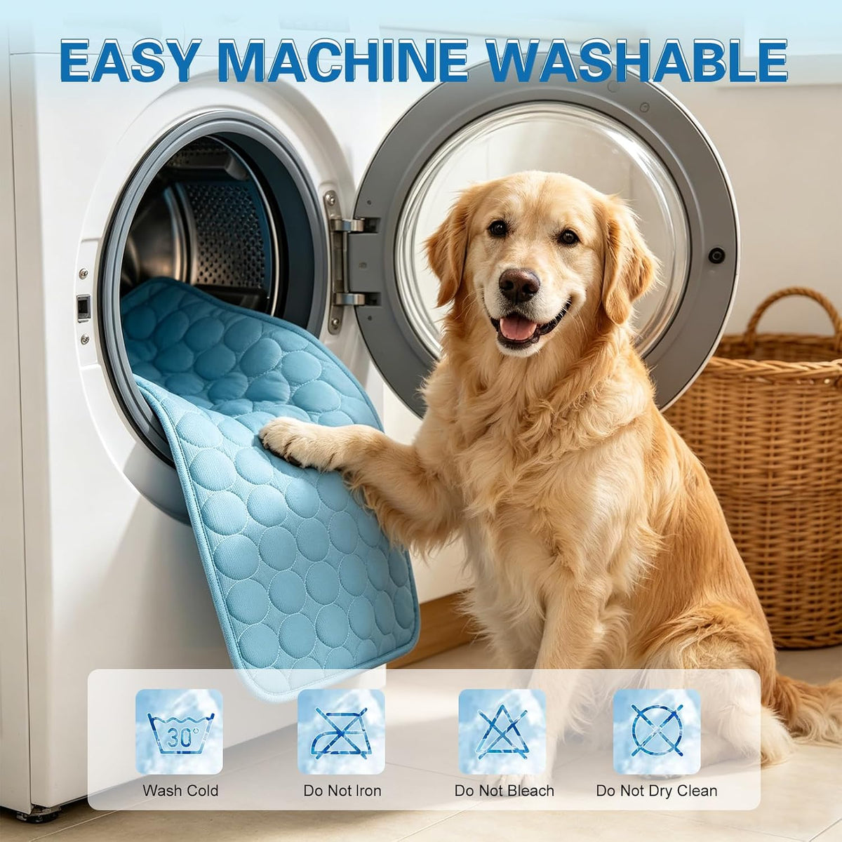 Pet Cooling Mat for Dogs & Cats, Q-Max>0.4 Washable Cooling Pad
