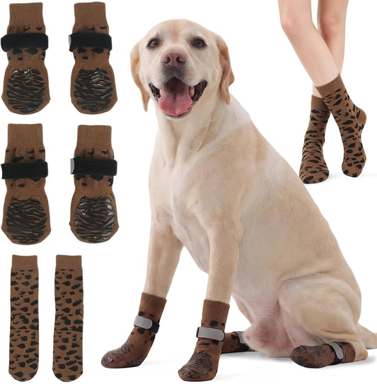 Non-Slip Dog Socks for Senior Dogs on Hard Floor, Anti-Licking Dog Socks