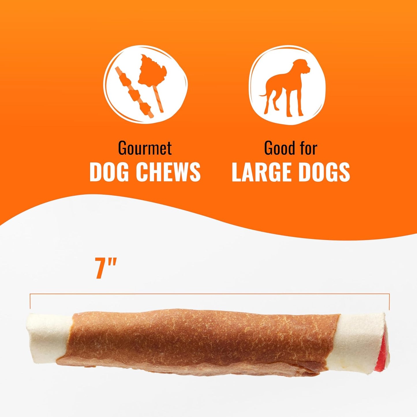 Good ‘N’ Fun Triple Flavor Rolls for Large Dogs, Treat Your Dog to Long-Lasting Chews Made with Real Beef Hide and Chicken, 6 Count