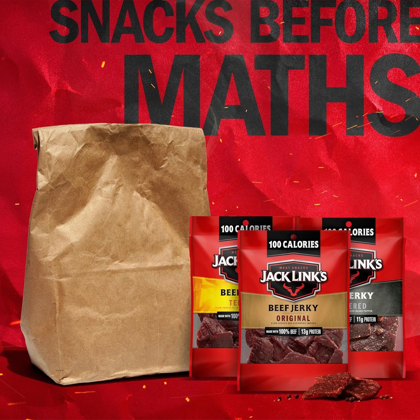 Jack Link'S Beef Jerky Variety Pack - Original, Teriyaki & Peppered - (15 Pack) 1.25 Oz Bags - Ready to Eat Real Meat Protein Snacks - Made with 100% Real Beef
