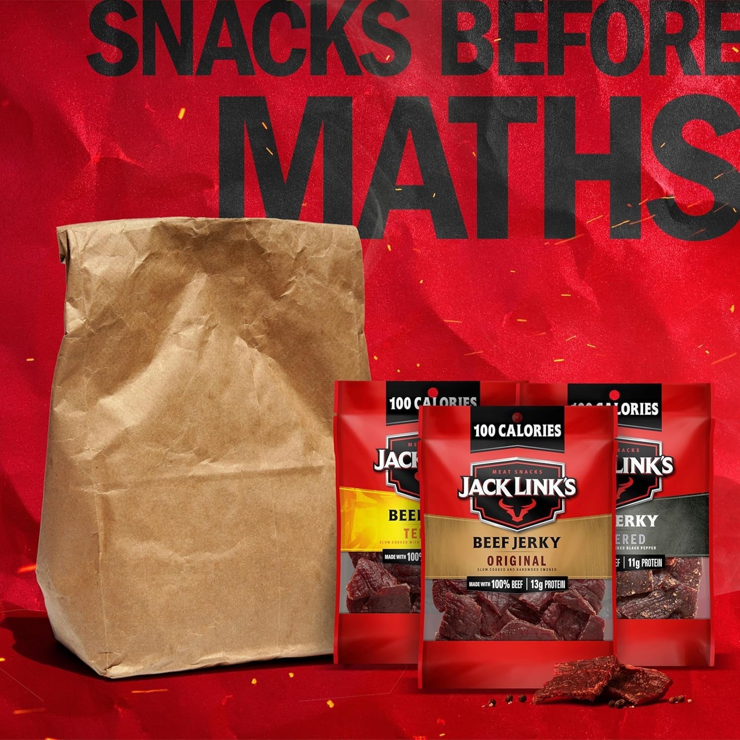 Jack Link'S Beef Jerky Variety Pack - Original, Teriyaki & Peppered - (15 Pack) 1.25 Oz Bags - Ready to Eat Real Meat Protein Snacks - Made with 100% Real Beef