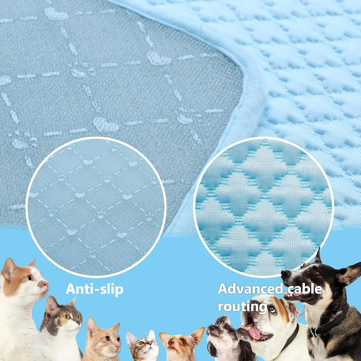 SOMOYA Dog Cooling Mats,Foldable Non-Slip Arc-Chill Cool Pad