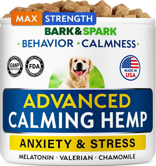Hemp Dog Calming Chews - Stress&Anxiety Relief Treats, Travel&Separation
