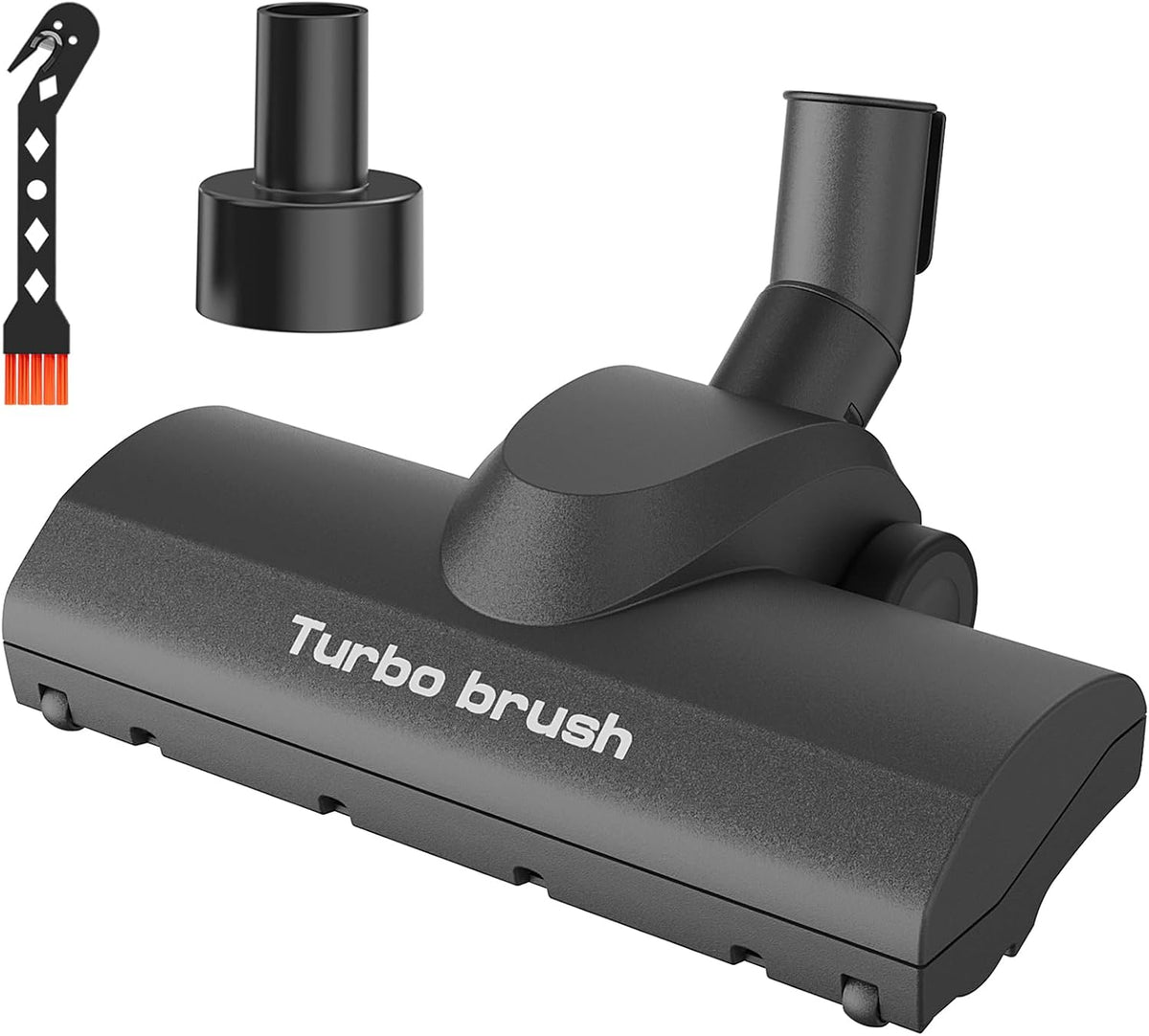 Portek Air-Driven Turbo Brush Attachment for Shop Vac Wet Dry Vacuum Cleaners, 2-1/2 and 1-1/4 Inch, Non-Electric Floor Head for Pet Hair and Debris Removal from Carpets Area Rugs Hard Floors