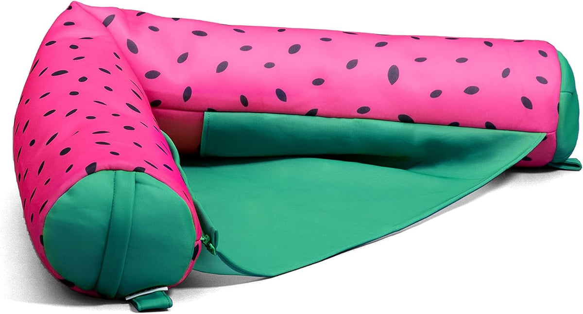 Big Joe Noodle Sling No Inflation Needed Pool Seat with Armrests, Summer Melon Double Sided Mesh, Quick Draining Fabric, 3 Feet