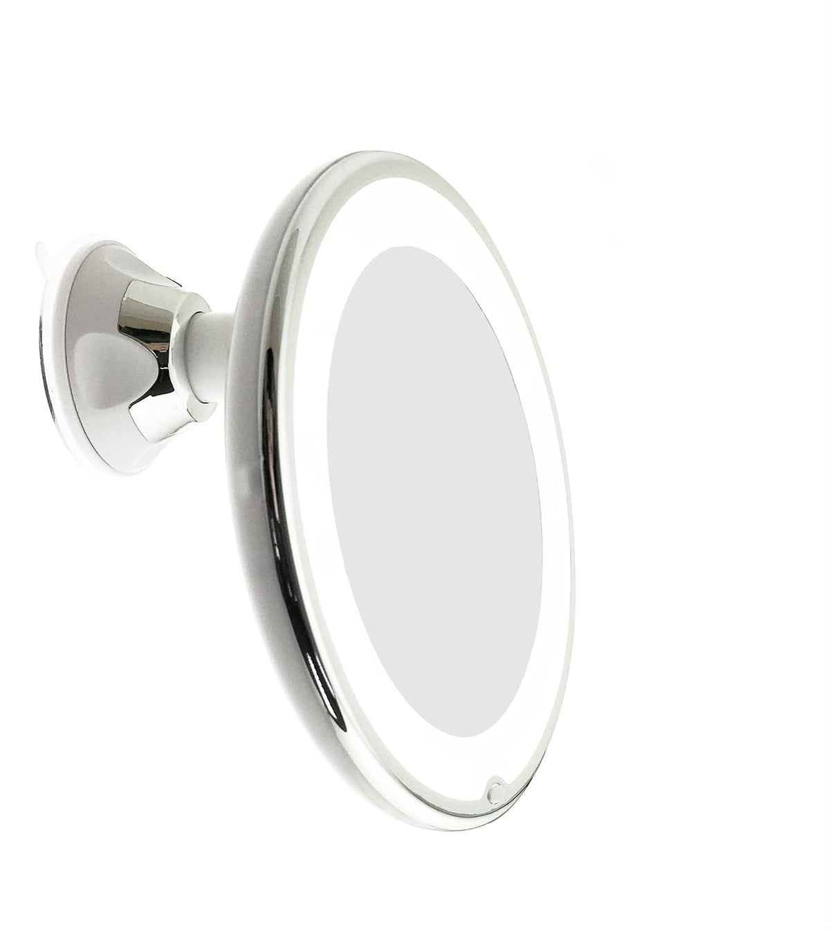 Jiben LED Lighted 10X Magnifying Makeup Mirror with Power Locking Suction Cup, Bright Diffused Light and 360 Degree Rotating Adjustable Arm, Portable Cordless Home and Travel Bathroom Vanity Mirror