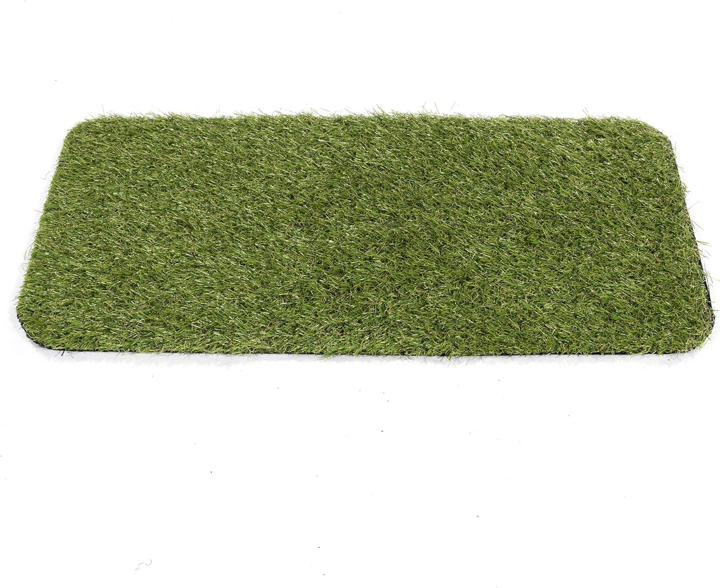 Ottomanson Artificial Grass Puppy Potty Training Pad with Tray, 15" X 30" Reusable Pee Pad for Small Pets and Dogs