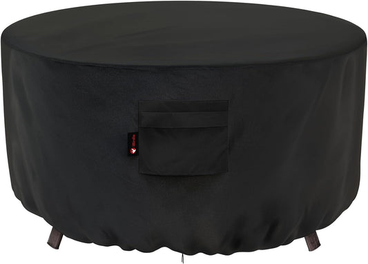Ibirdie round Fire Pit Cover 28 Inch, Outdoor Waterproof Coffee Table Cover