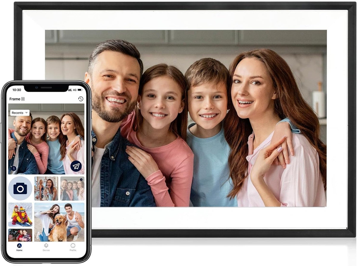 Digital Picture Frame, 10.1 Inch Picture Frame with 1280*800 HD IPS Touch Screen, Smart Digital Photo Frame Built-In 32GB Memory, Auto-Rotate Easy Setup to Share Photos or Videos via Aimor APP (Black)