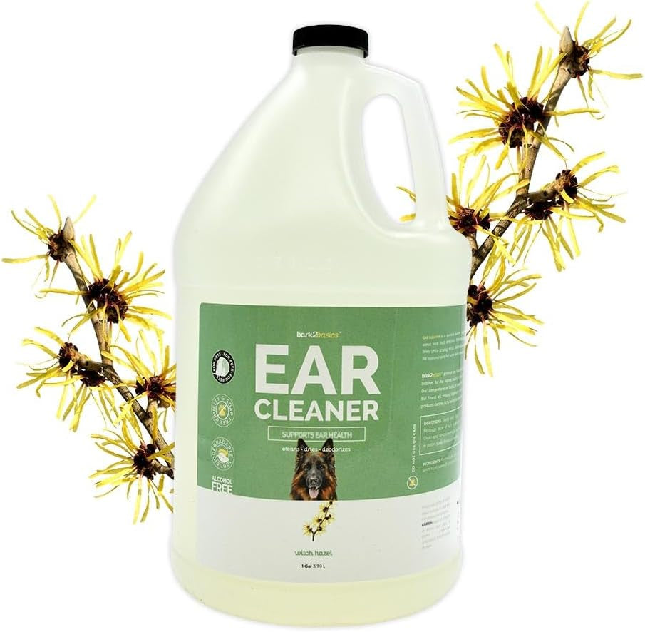 Bark 2 Basics Dog Ear Cleaner, 1 Gallon - All Natural, Witch Hazel, Gentle Aloe Vera and Chamomile Extract Base, Breaks through Tough Wax and Debris, Soap-Free