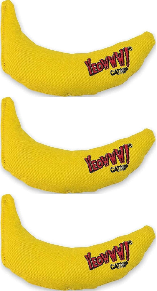 YEOWWW! Duckyworld 100% ORGANIC CATNIP Leaf & Flower Cat Toy BANANA 3 PACK