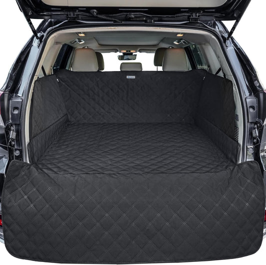 SUV Cargo Liner for Dogs - Heavy-Duty 900D Oxford Waterproof Pet Cargo Protector with 3-Sided Zippered All-Round Protection & TPU Suction Cups, Fits Midsize & Large Suvs and Minivans