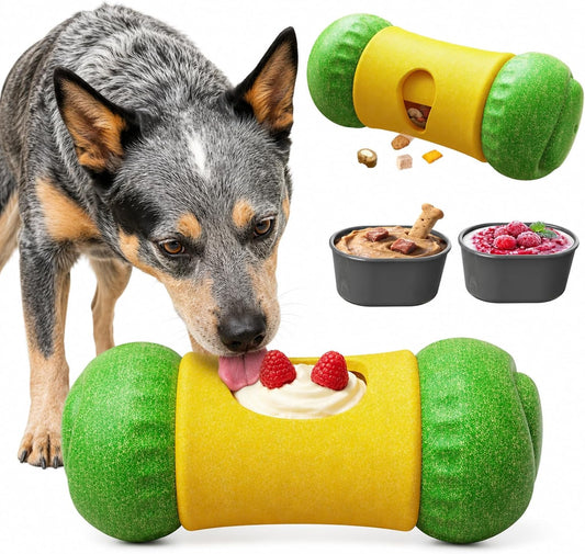 Dog Treat Dispenser - Rolling Slow Feeder & Frozen Lick Chew Toy