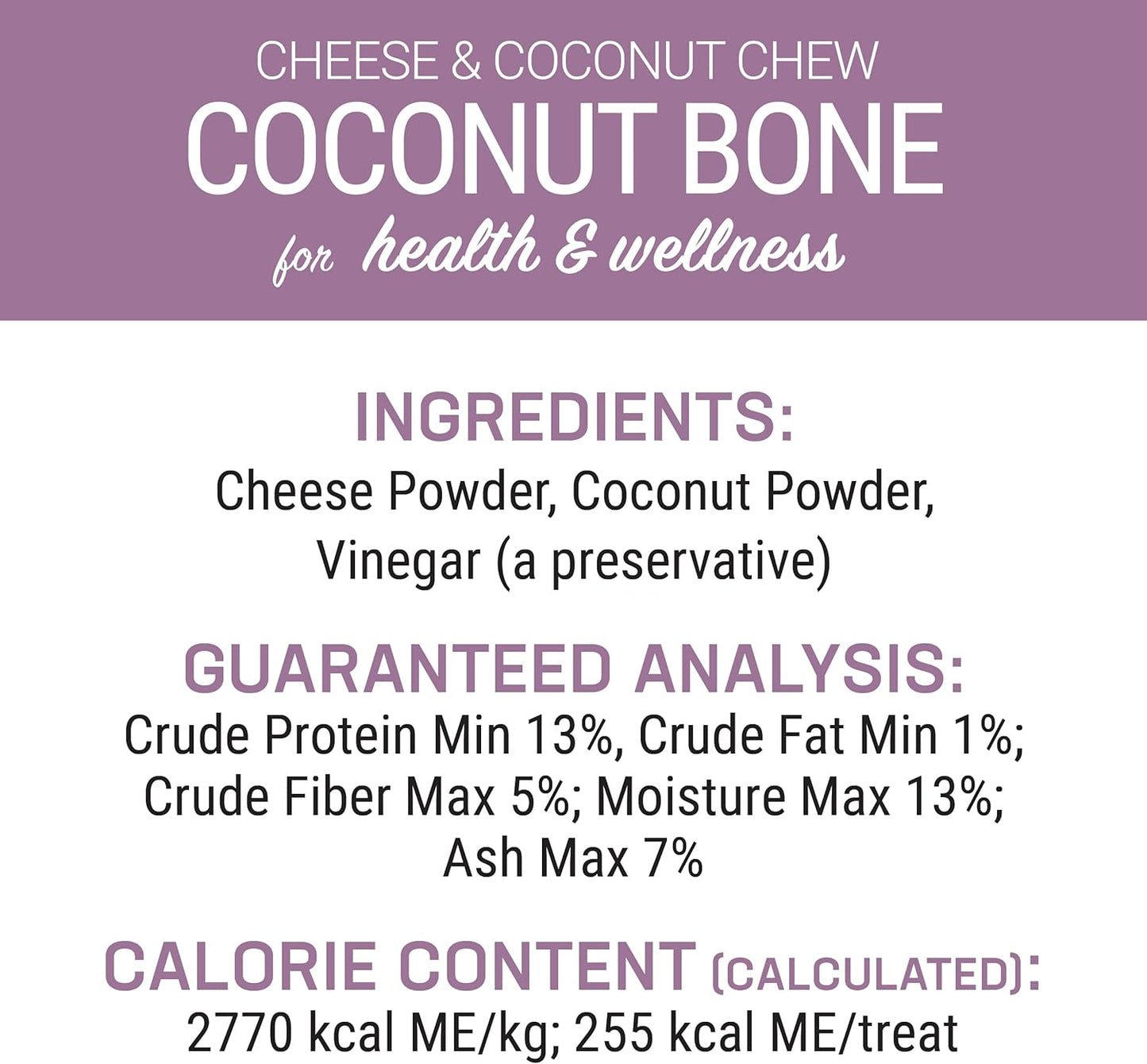 Coconut and Himalayan Cheese Dog Chew | Long Lasting, Stain Free, Protein Rich, Low Odor | 100% Natural, Healthy & Safe | No Lactose, Gluten or Grains | Coconut Bone | for Dogs 45 Lbs & Smaller