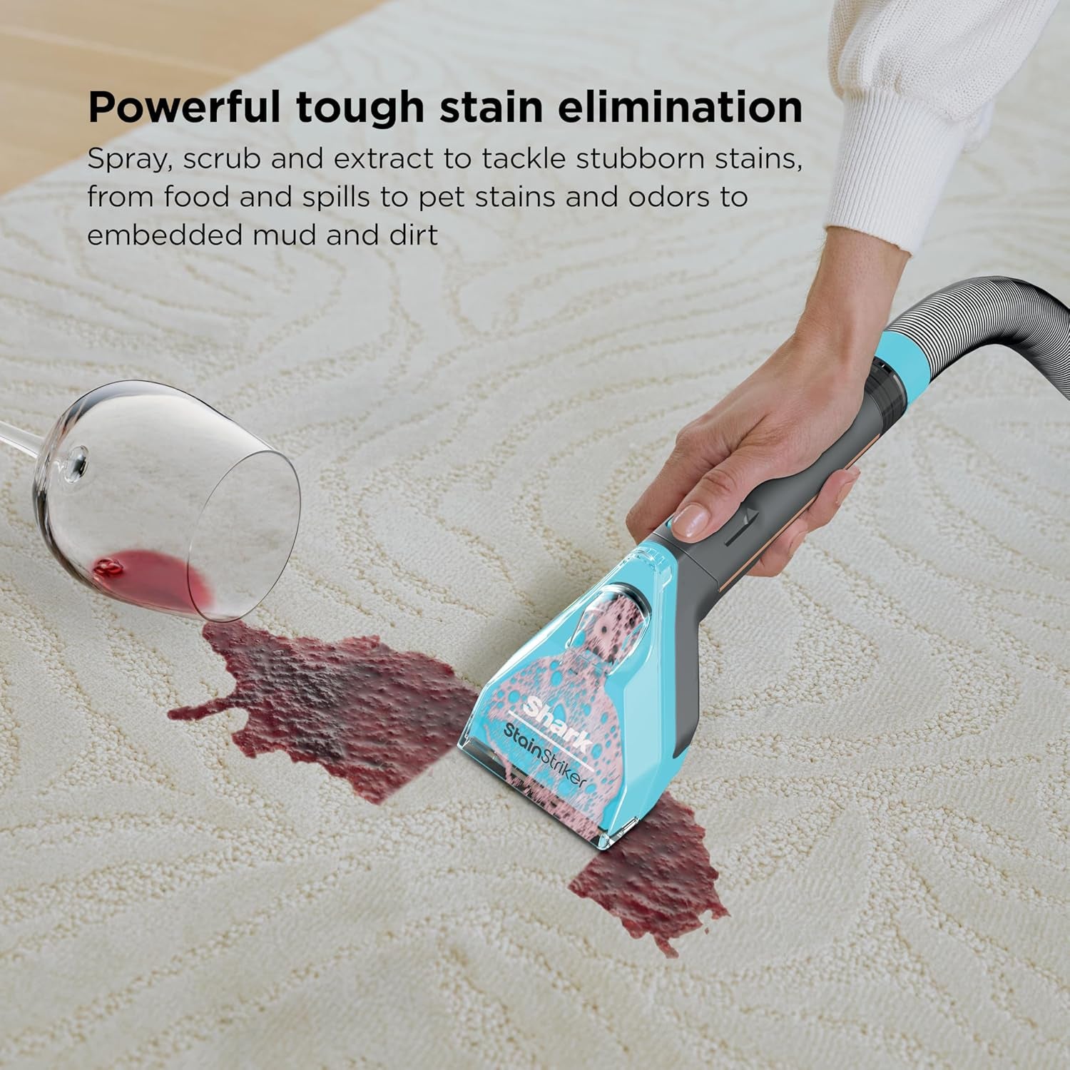 Shark Stainstriker Hairpro Portable Carpet, Upholstery and Area Rug Cleaner with Pet Mess and Hair Tools, Self Cleaning, Perfect for Car Interiors, 4 and Solution, Copper, PX251