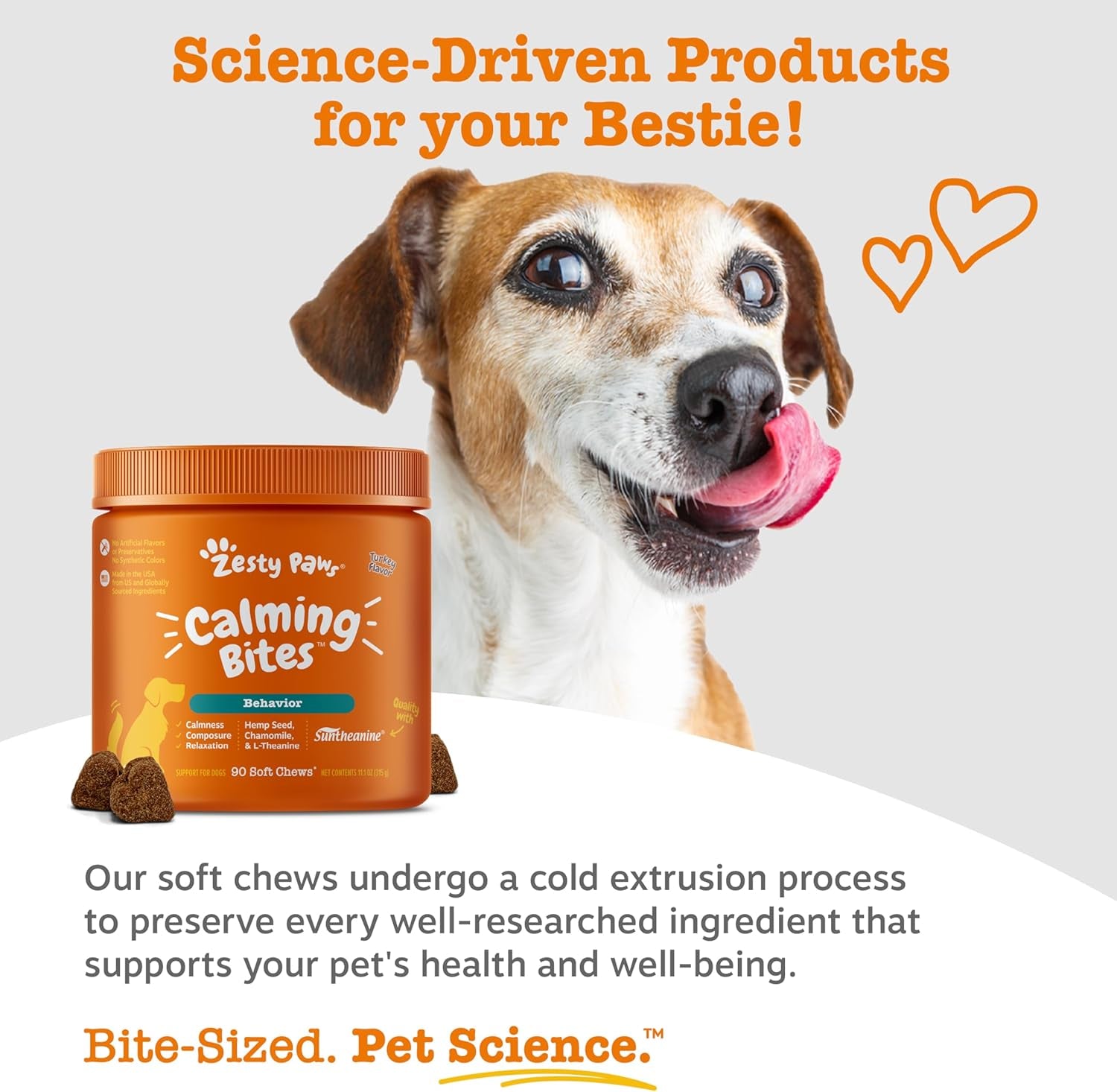 Zesty Paws Calming Chews for Dogs - for Everyday Stress, Relaxation, Composure, and Separation Turkey 90 Count