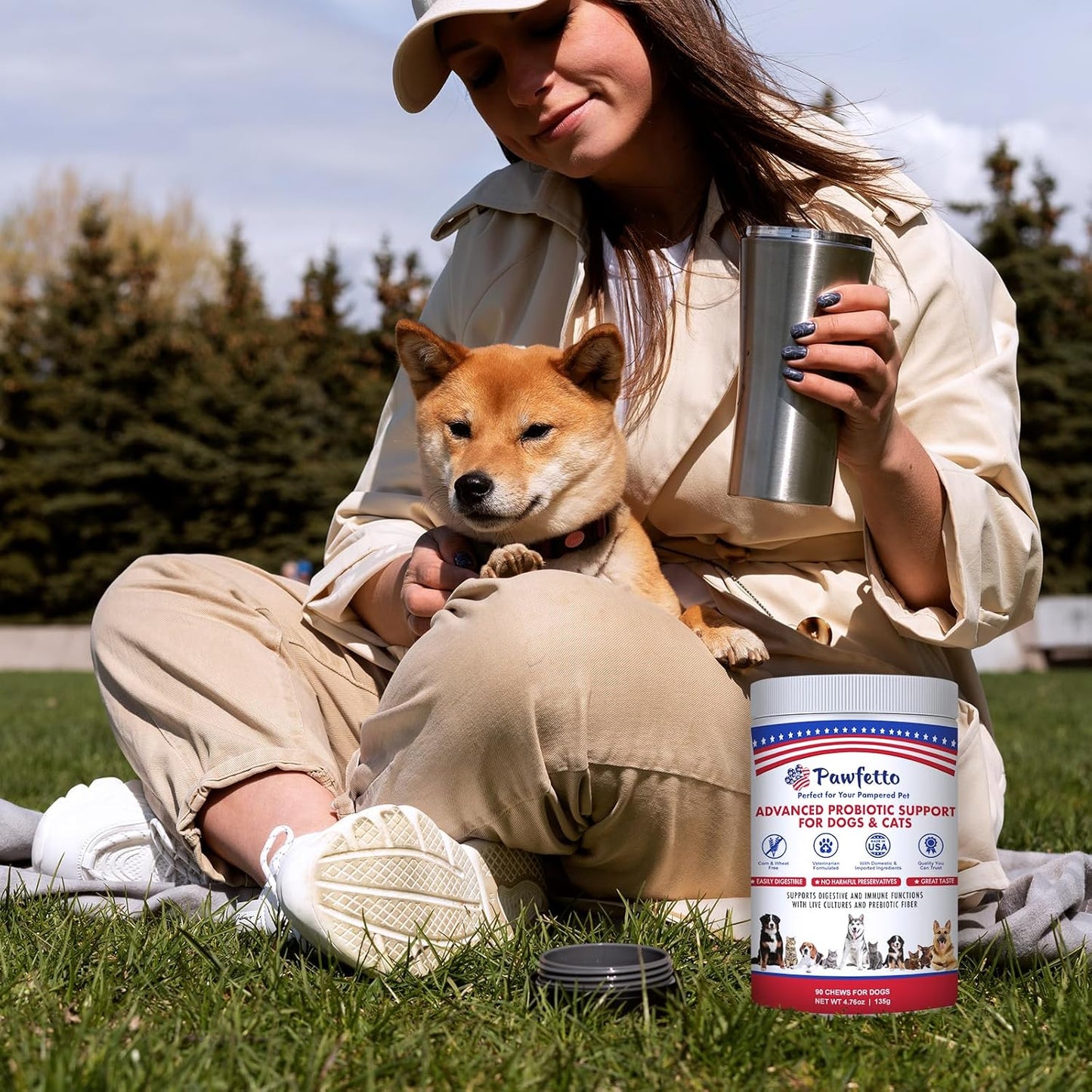 Advanced Probiotic Support for Dogs & Cats. Combination of Prebiotics & Probiotics Easily Digestible, Great Duck Flavour That Your Pets Will Love. Perfect for Your Pampered Pet (90 Chews)