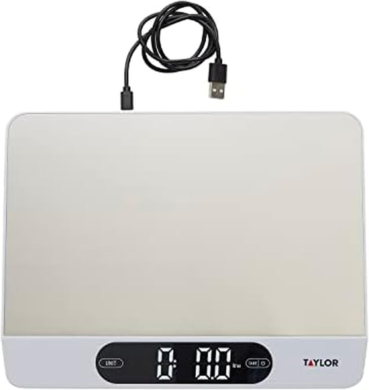 Taylor High Capacity USB Recharge Digital Kitchen Scale - 22 Lb Max Cap