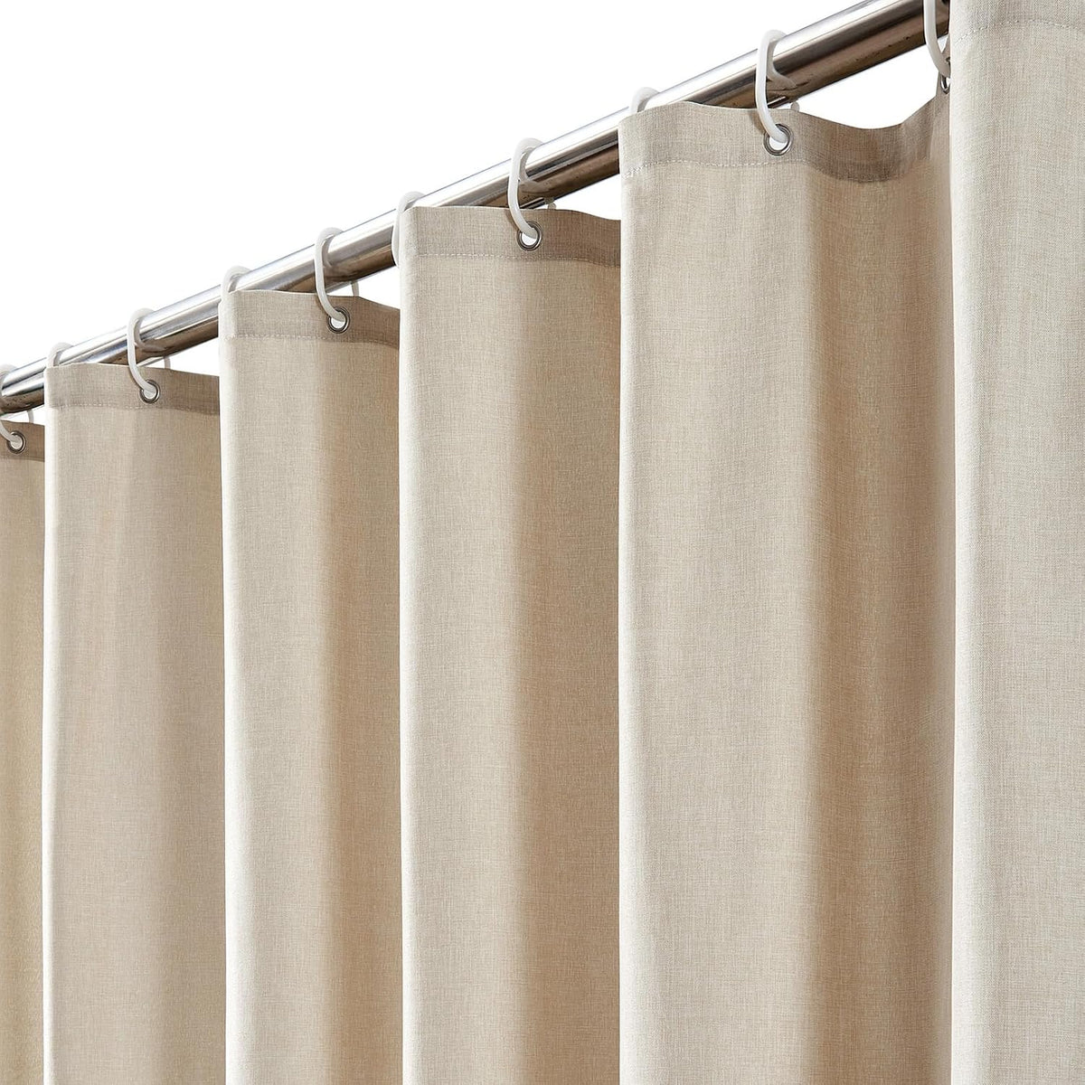 Cream/Beige 72X72" Cloth–Polyethylene Composite Shower Curtain