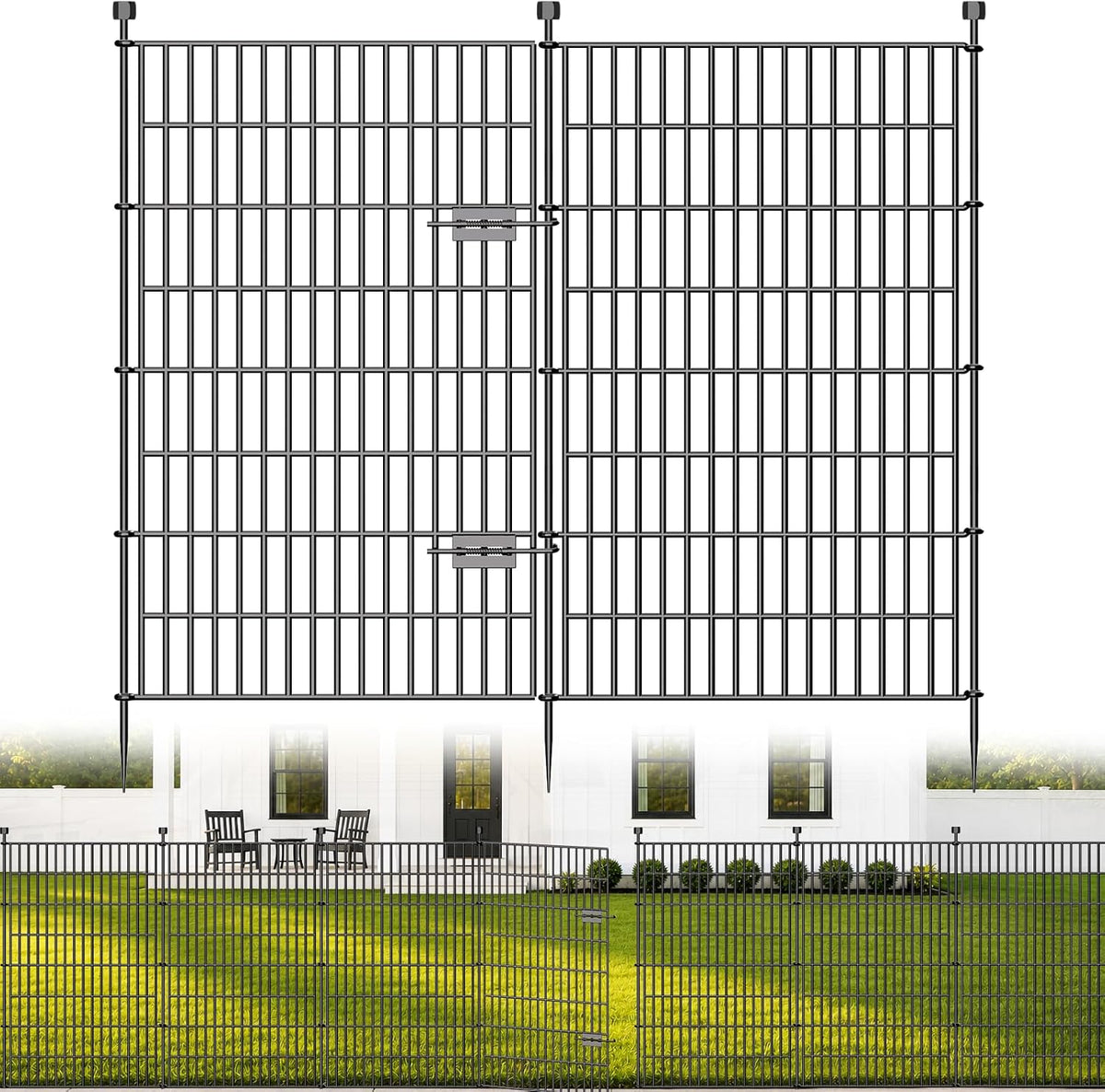 No Dig Garden Fence Outdoor for Yard, 48In (H) X 23.6Ft(L)