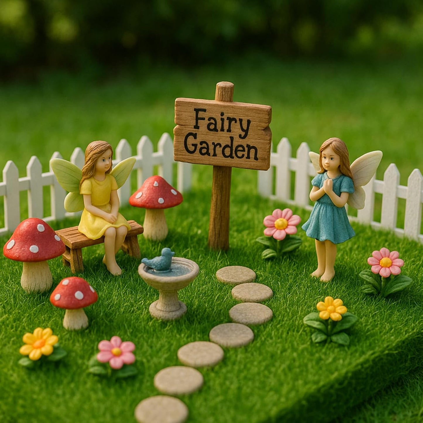 Shindel 4 Packs Fake Grass Decor for Crafts, 6" X 6" Fairy Artificial Moss for Miniature Garden, Dollhouse Accessories Diorama Supplies DIY Decoration