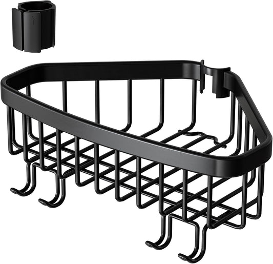 Fits Corner Shower Caddy Tension Pole Only: 1 Pack Stainless Steel Waterproof Bathroom Storage Basket - Large Size 8.1" D X 9.5" W X 3.6" H