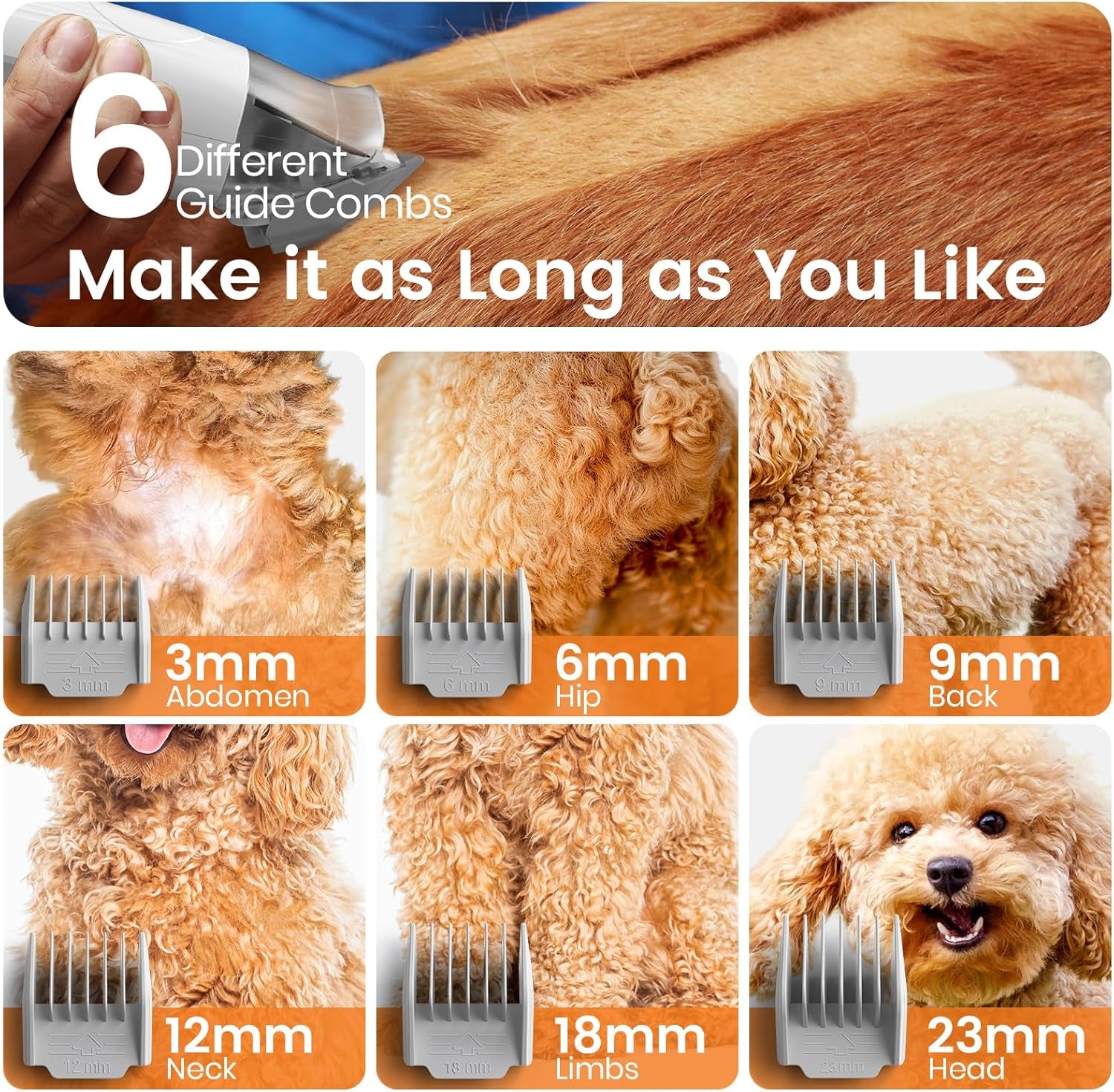 Oneisall Dog Grooming Vacuum, Pet Grooming Vacuum with Clipper Nail Grinder, 1.5L Dust Cup Dog Deshedding Brush with 7 Tools for Shedding Pet Hair, Home Cleaning(Blue)
