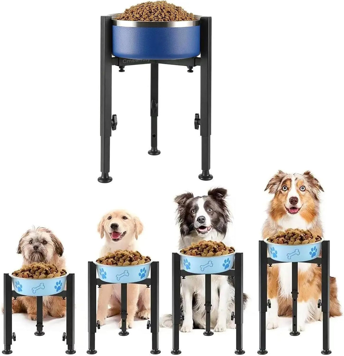 Dog Bowl Stand with Adjustable Height and Width [Stand Only]