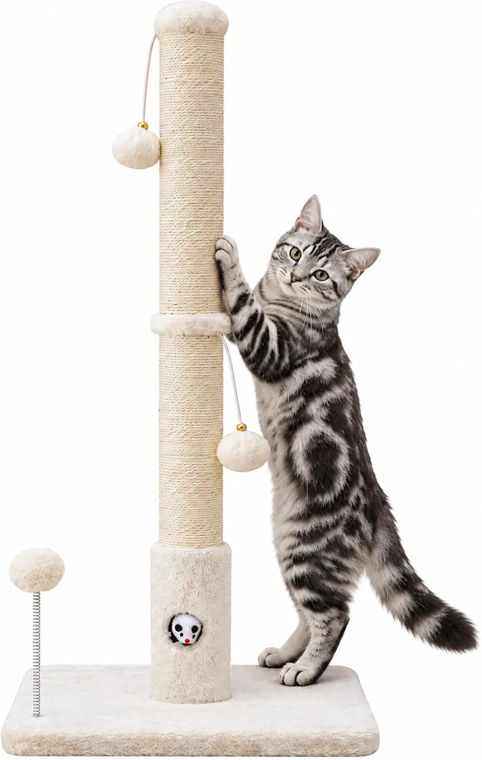Woochpet Funny Cat Scratching Posts Sturdy Scratcher Posts 33'' off White