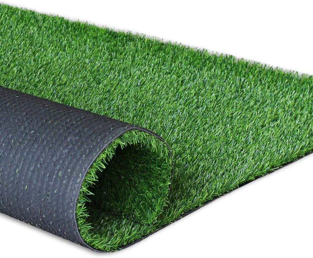 Fas Home Artificial Grass Turf 4Ftx6Ft Indoor Outdoor Rug 0.7" Pile Height Synthetic Lawn Fake Grass Carpet,Easy Installation Multi-Use Astroturf,Pets Dog Turf with Drain Holes