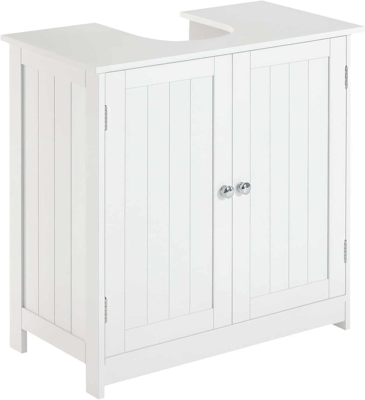 HOMCOM under Sink Bathroom Cabinet with 2 Doors, Shelf, U-Shape, White