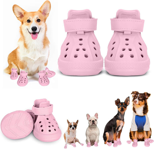 Dog Shoes for Medium Large Size, Breathable Dog Shoe for Hot Pavement, Dog Booties and Paw Protectors, Non-Slip Waterproof Dog Sandals Boots with Reflective for Rain, Summer, Hiking, Snow (Size 6)