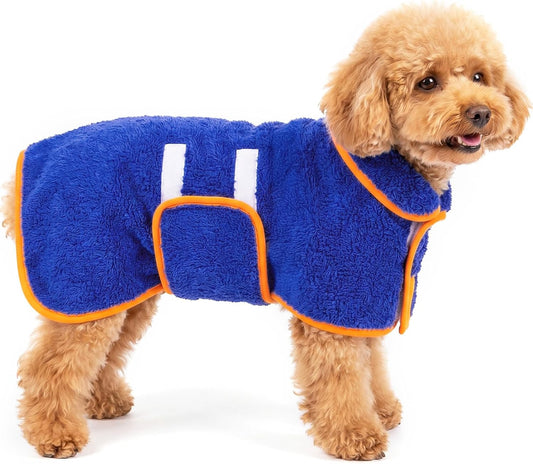 Dog Bathrobe, Super Absorbent for Small to Large Dogs, Dark Blue S