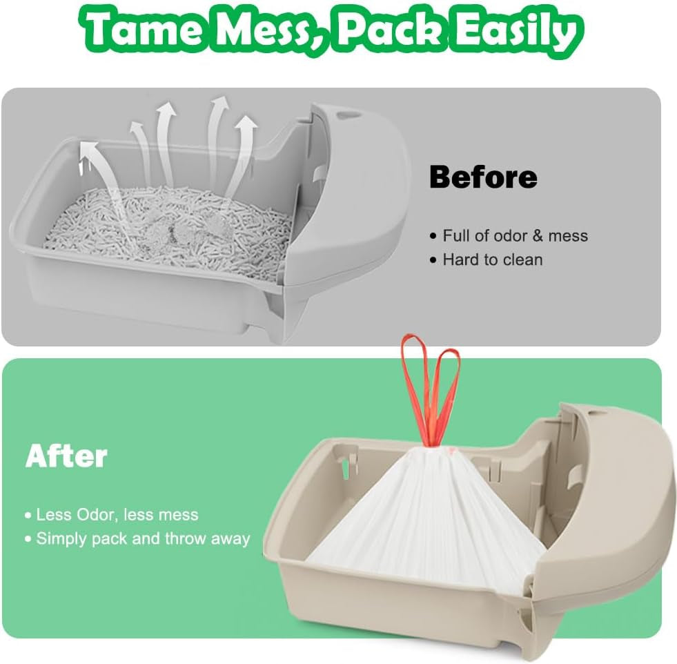 SZEE 120 Pack Automatic Waste Bags Compatible with Litter Box Robot 3/4 and Other Automatic Cat Litter Box, Waste Drawer Liners Bags Heavy Duty, Thick Self-Cleaning Cat Litter Box Liners